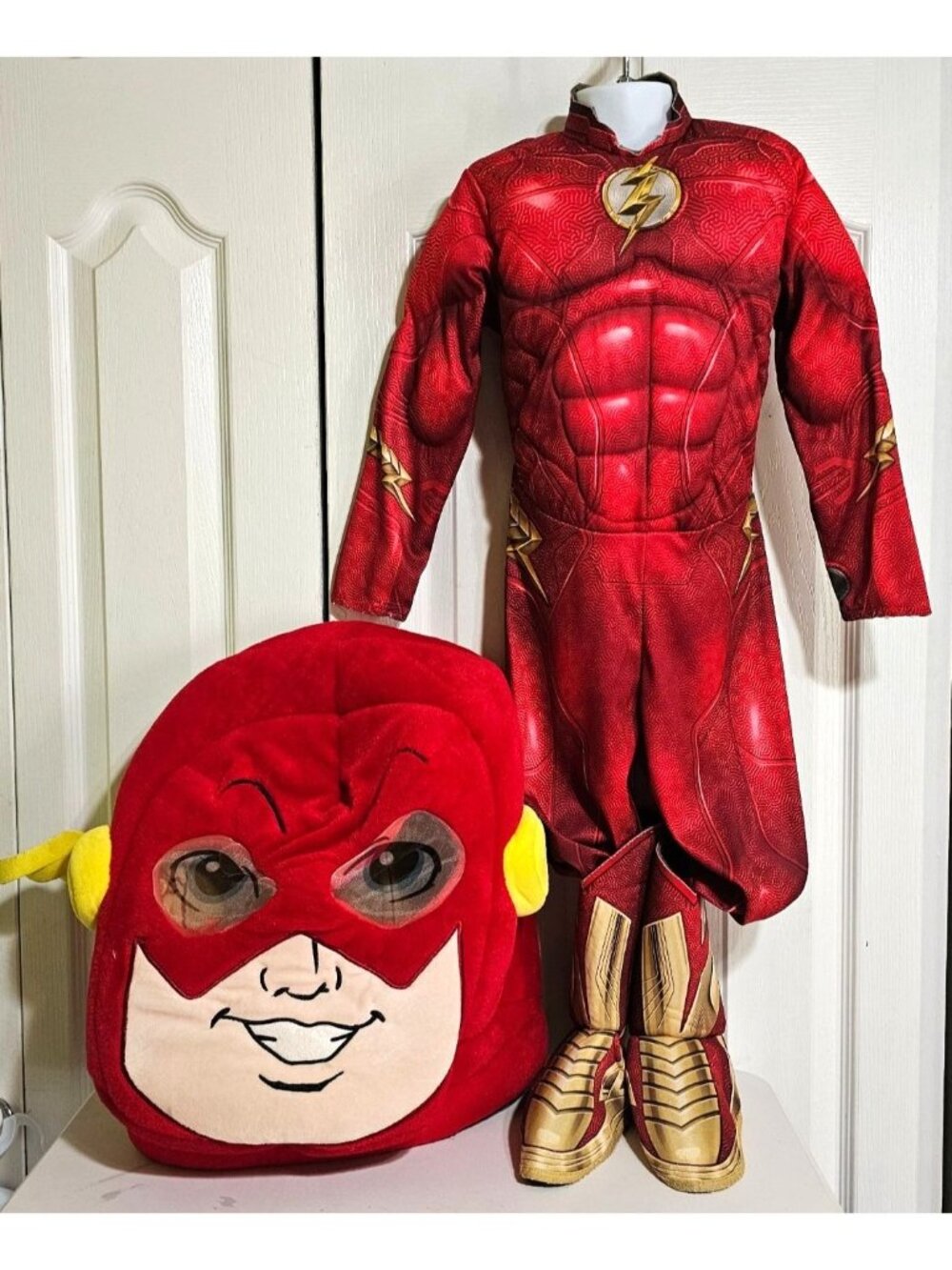 DC Comics The Flash Muscle Costume Boys 7-8 Mask  Justice League Superhero Kids